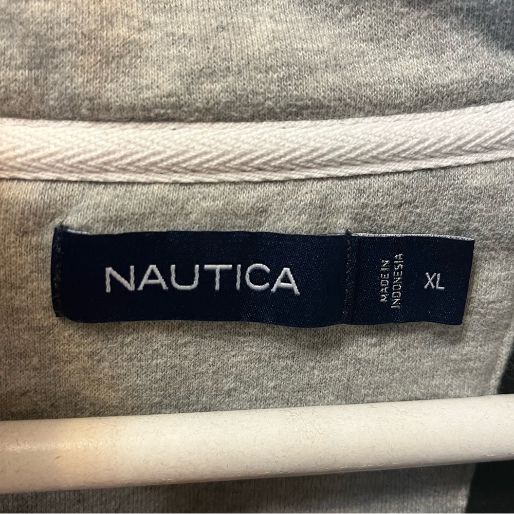 Men’s Nautica Pullover Quarter Zip Sweater Black and Gray XL - Picture 3 of 5